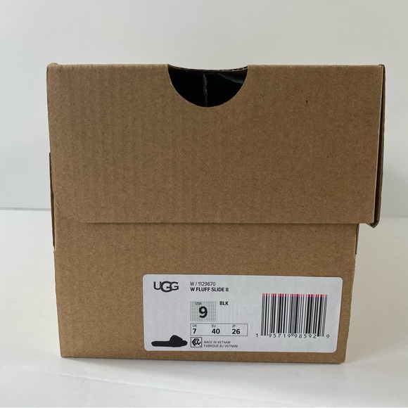 UGG Fluff Slide II Sheepskin Black Slide Slipper - Picture 9 of 11